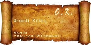 Orendi Kitti névjegykártya